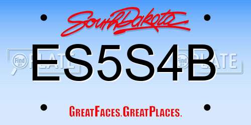 ES5S4B South Dakota License Plate