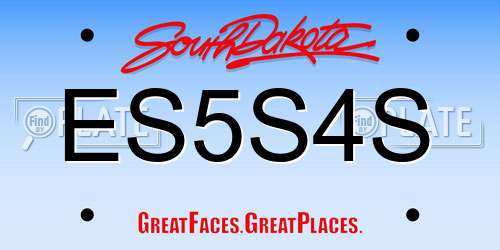 ES5S4S South Dakota License Plate