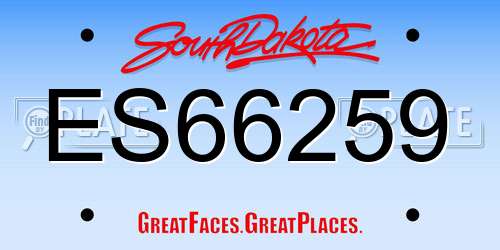 ES66259 South Dakota License Plate