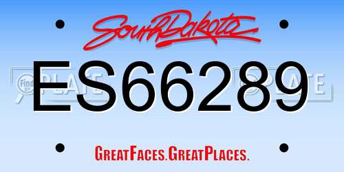ES66289 South Dakota License Plate
