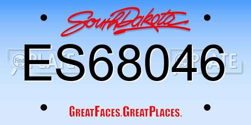 ES68046 South Dakota License Plate