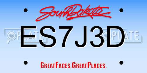 ES7J3D South Dakota License Plate