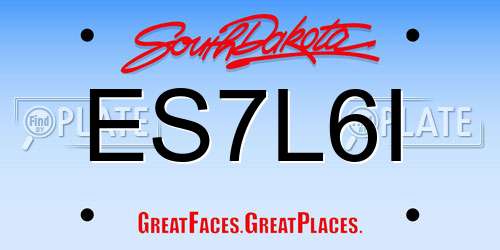 ES7L6I South Dakota License Plate