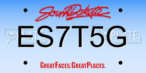 ES7T5G South Dakota License Plate
