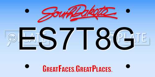 ES7T8G South Dakota License Plate