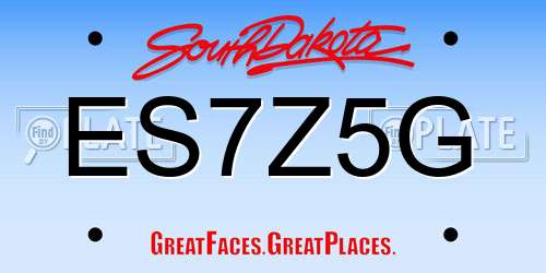 ES7Z5G South Dakota License Plate