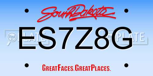 ES7Z8G South Dakota License Plate