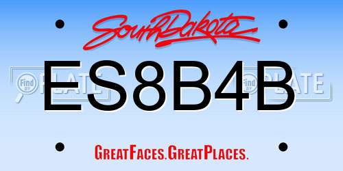 ES8B4B South Dakota License Plate