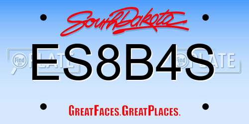 ES8B4S South Dakota License Plate