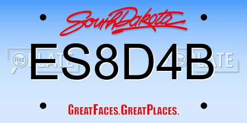 ES8D4B South Dakota License Plate