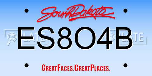 ES8O4B South Dakota License Plate