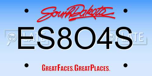 ES8O4S South Dakota License Plate