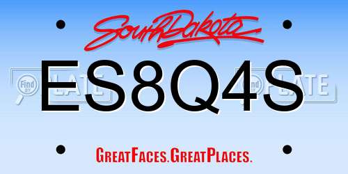 ES8Q4S South Dakota License Plate