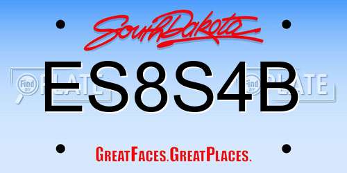 ES8S4B South Dakota License Plate