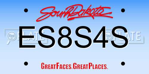 ES8S4S South Dakota License Plate
