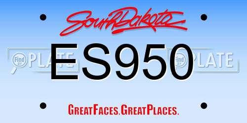 ES950 South Dakota License Plate