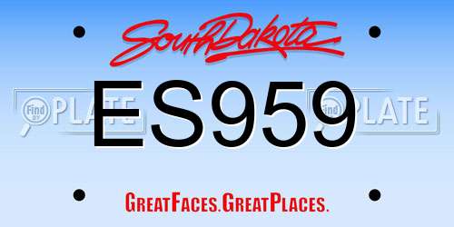 ES959 South Dakota License Plate