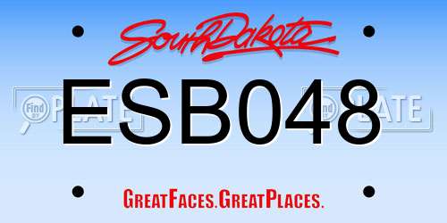ESB048 South Dakota License Plate