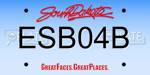 ESB04B South Dakota License Plate