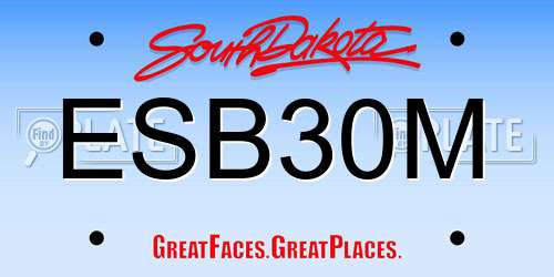 ESB30M South Dakota License Plate