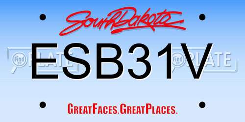 ESB31V South Dakota License Plate