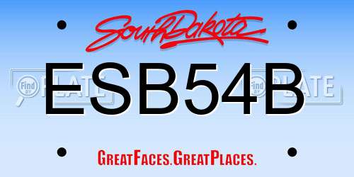 ESB54B South Dakota License Plate