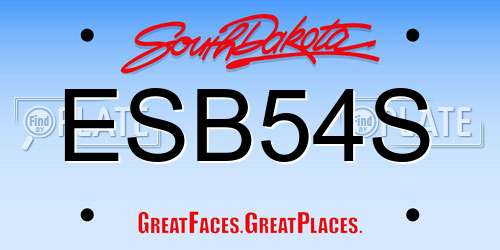 ESB54S South Dakota License Plate