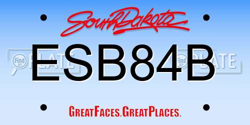 ESB84B South Dakota License Plate