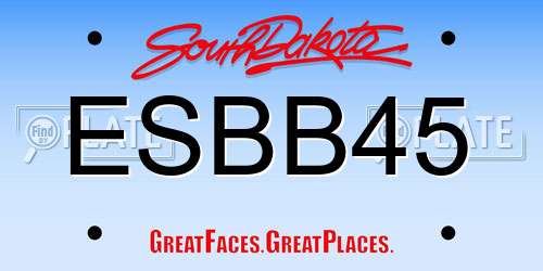 ESBB45 South Dakota License Plate