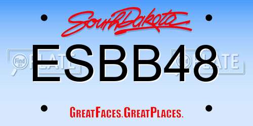 ESBB48 South Dakota License Plate