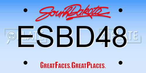 ESBD48 South Dakota License Plate