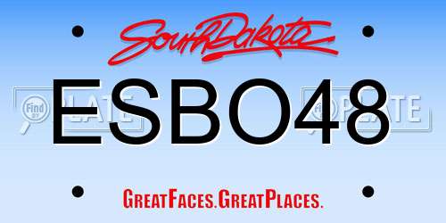 ESBO48 South Dakota License Plate