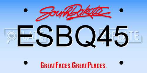 ESBQ45 South Dakota License Plate