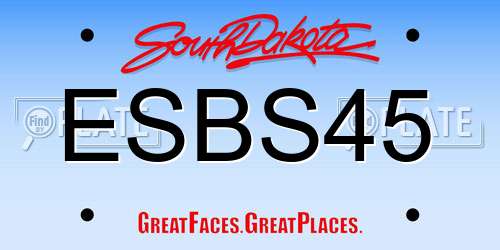 ESBS45 South Dakota License Plate