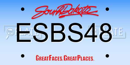 ESBS48 South Dakota License Plate