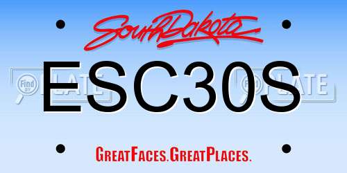 ESC30S South Dakota License Plate