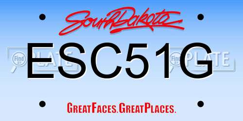 ESC51G South Dakota License Plate