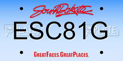 ESC81G South Dakota License Plate