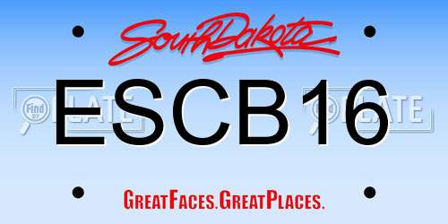 ESCB16 South Dakota License Plate