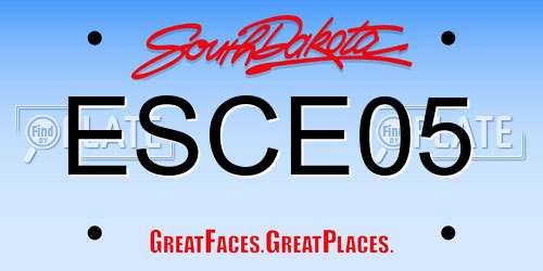 ESCE05 South Dakota License Plate