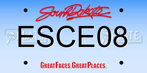 ESCE08 South Dakota License Plate