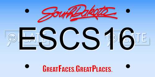 ESCS16 South Dakota License Plate