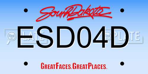 ESD04D South Dakota License Plate