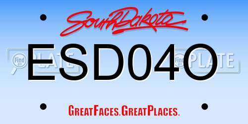 ESD04O South Dakota License Plate