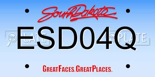 ESD04Q South Dakota License Plate