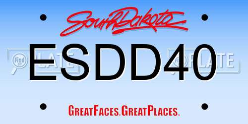 ESDD40 South Dakota License Plate
