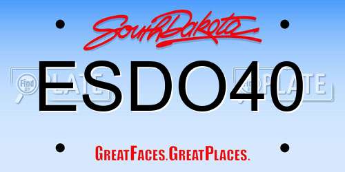 ESDO40 South Dakota License Plate