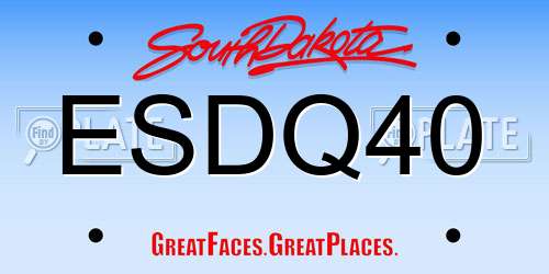 ESDQ40 South Dakota License Plate
