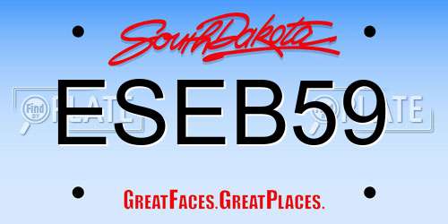 ESEB59 South Dakota License Plate