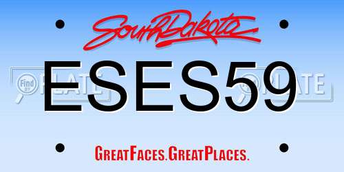 ESES59 South Dakota License Plate